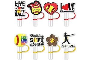 Softball Straw Topper for Tumbler Caps
