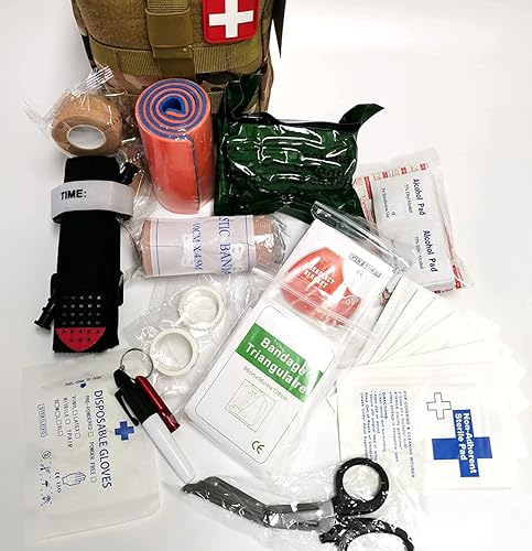 Miniatura 3 de Kit de primeros auxilios IFAK, kit de trauma, kit de primeros auxilios médicos militares con torniquete, bolsa de supervivencia de emergencia para
