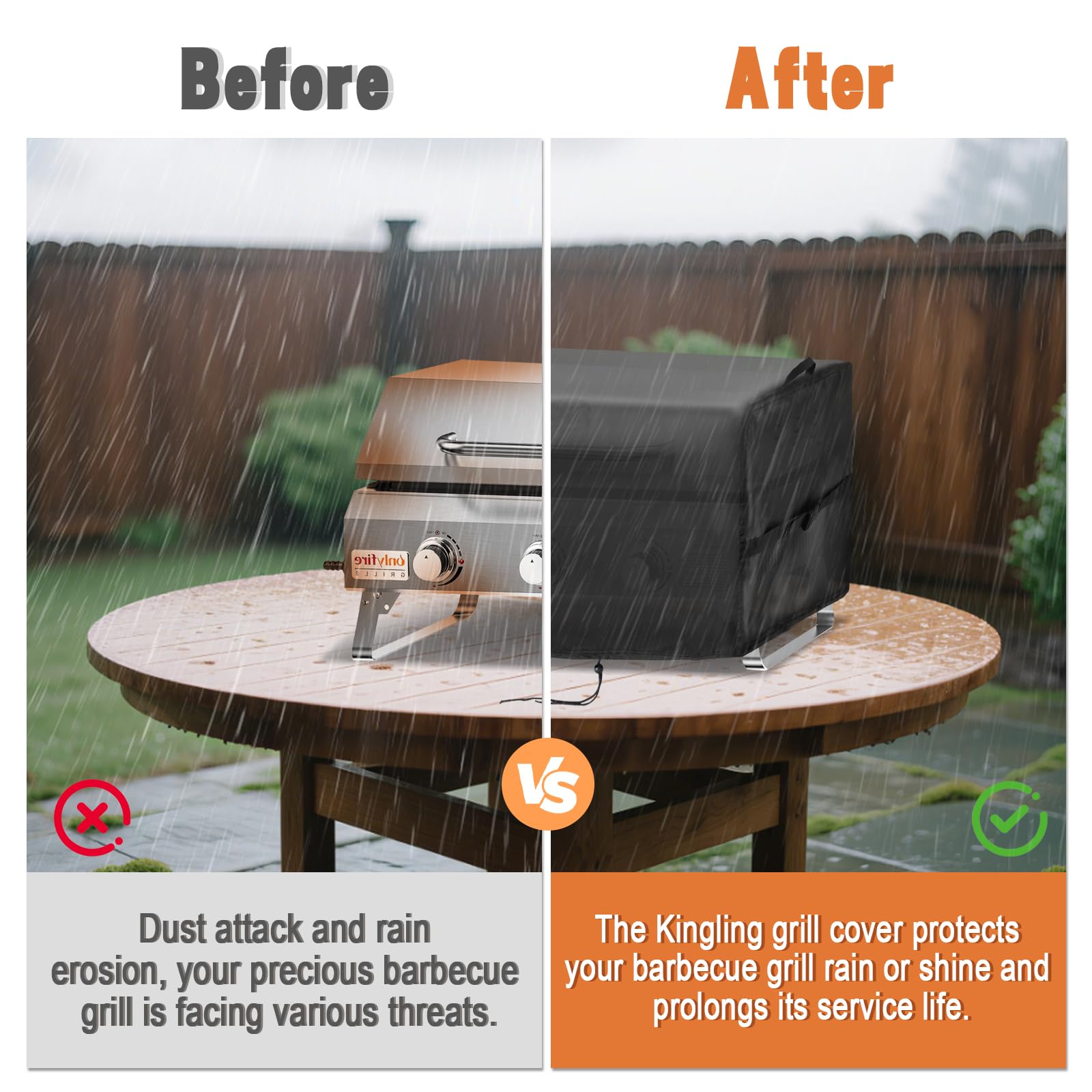 Funda impermeable para barbacoa Ninja Artisan Electric Grill - Protector de horno de pizza al aire libre, 53 x 43 x 31 cm, resistente a la intemperie, al polvo, para todas las estaciones