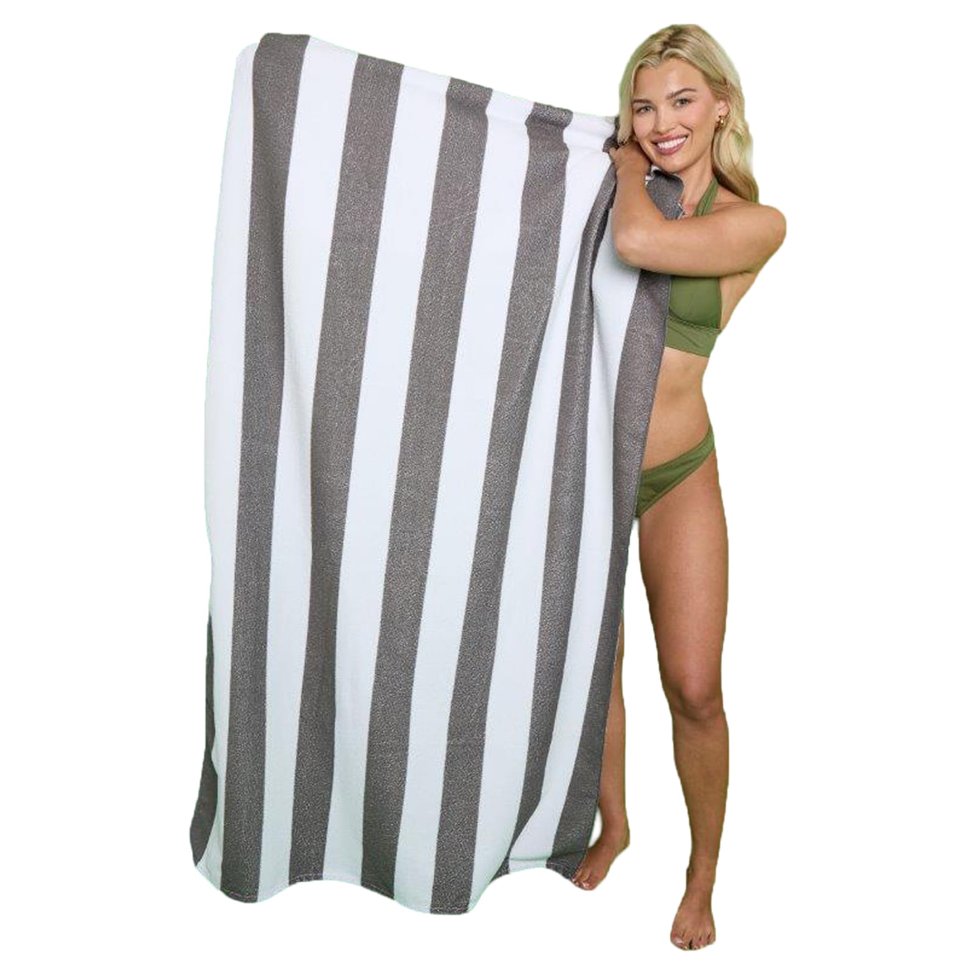 Lions Beach Towel - 100% Polyester - Sand Free Cabana Stripe Beach Towels for adults 100x200cm - Extra Large Microfibre Pool Towels, Quick Dry Lightweight, Ideal for Swimming