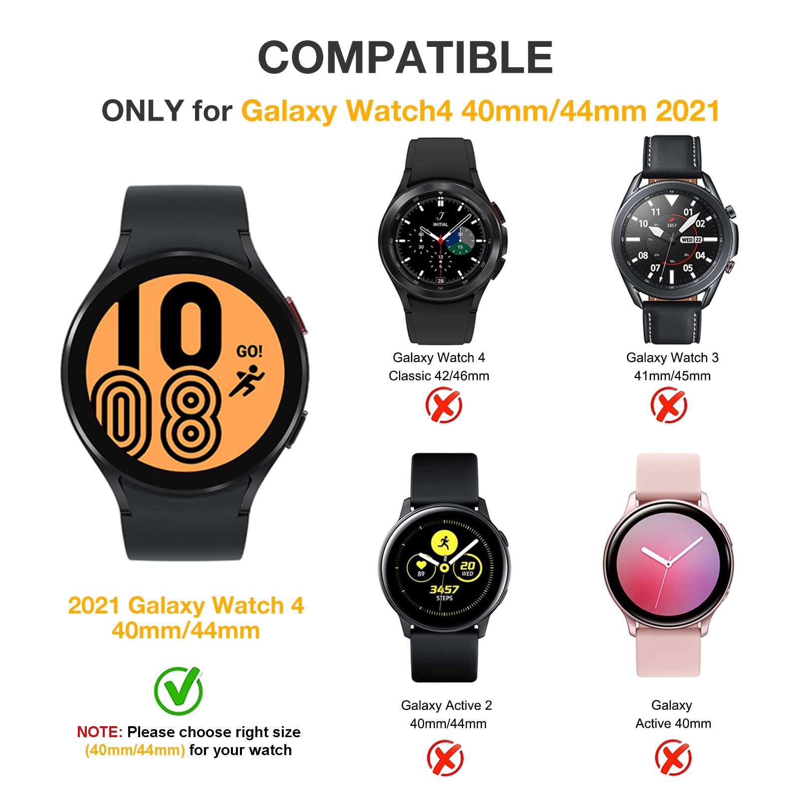 Amazon Com Yolovie 2 Pack Bling Case Compatible For Samsung Galaxy Watch 4 44mm Tempered Glass Screen Protector Diamonds Cover Rhinestone Bumper Protective Accessories For Girls Women Black Silver Cell Phones Accessories