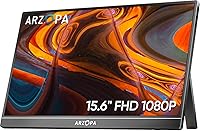 ARZOPA A1 15.6" FHD 1080P Portable Monitor - Ultra-Slim IPS Laptop Screen with Kickstand, USB-C HDMI for PC Mac Phone Xbox PS5