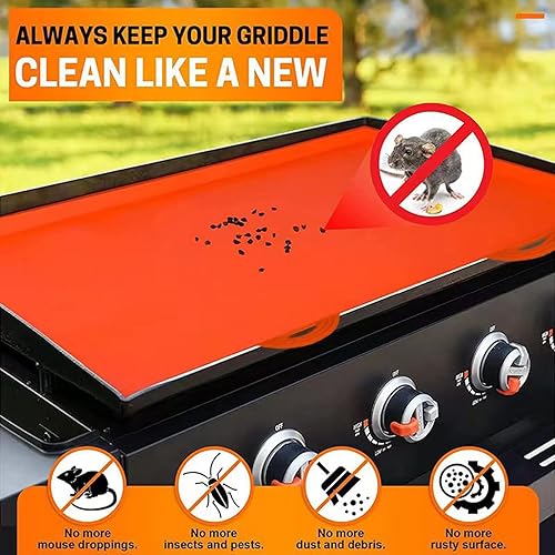 Miniatura 4 de Funda de silicona para parrilla Blackstone 17 pulgadas, reutilizable, resistente, de grado alimenticio, cubierta de parrilla para exteriores,