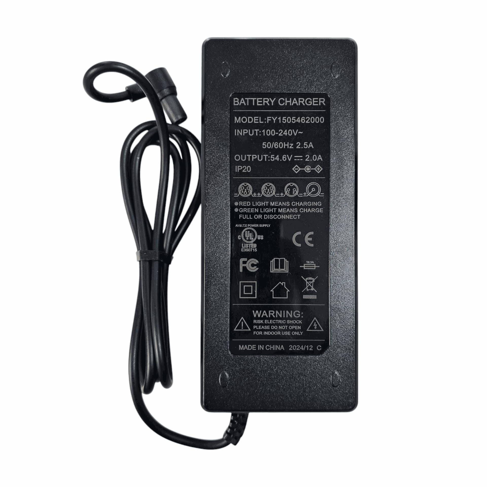 Caricatore per monopattino elettrico, 54,6 V, caricabatterie rapido per NAVEE GT3, ST3, S60, N65i e Xiaomi Scooter 5/5 Pro/4 Ultra/4 Pro (2a generazione), compatto e portatile