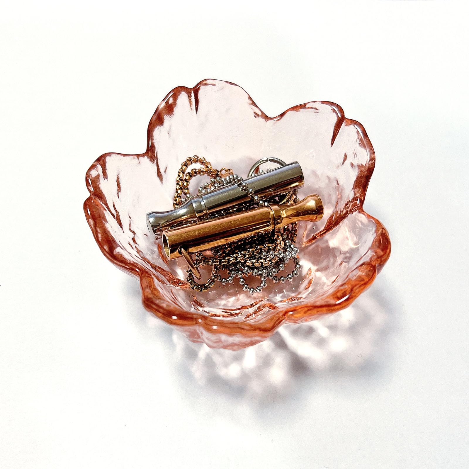 FZFQWRSH Crystal Amber Jewelry Dish, Ring Dish, Trinket Dish，Tray Decor for Women, Fashionable Modern Style Dressing Plate