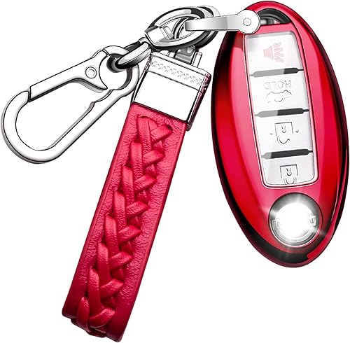 Funda para llavero Nissan Altima, funda para llavero para Nissan Maxima Rogue Sentra Murano 370z Pathfinder Infiniti 345 botón accesorio con