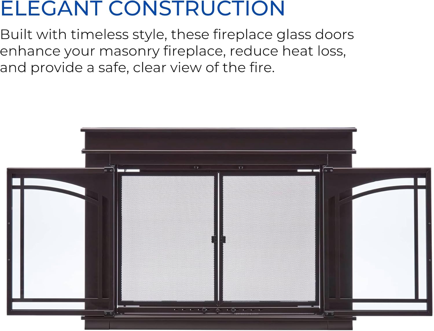 Bluegrass Living Branford Fireplace Glass Doors with Screen, Small - Model# BRFD-SM