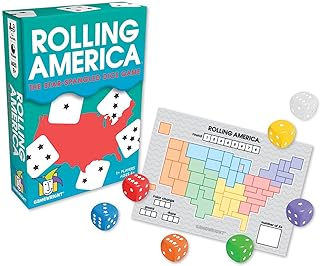 Gamewright Rolling America, The Star Spangled Dice Action Game Multi-colored, 5",96 months to 192 months