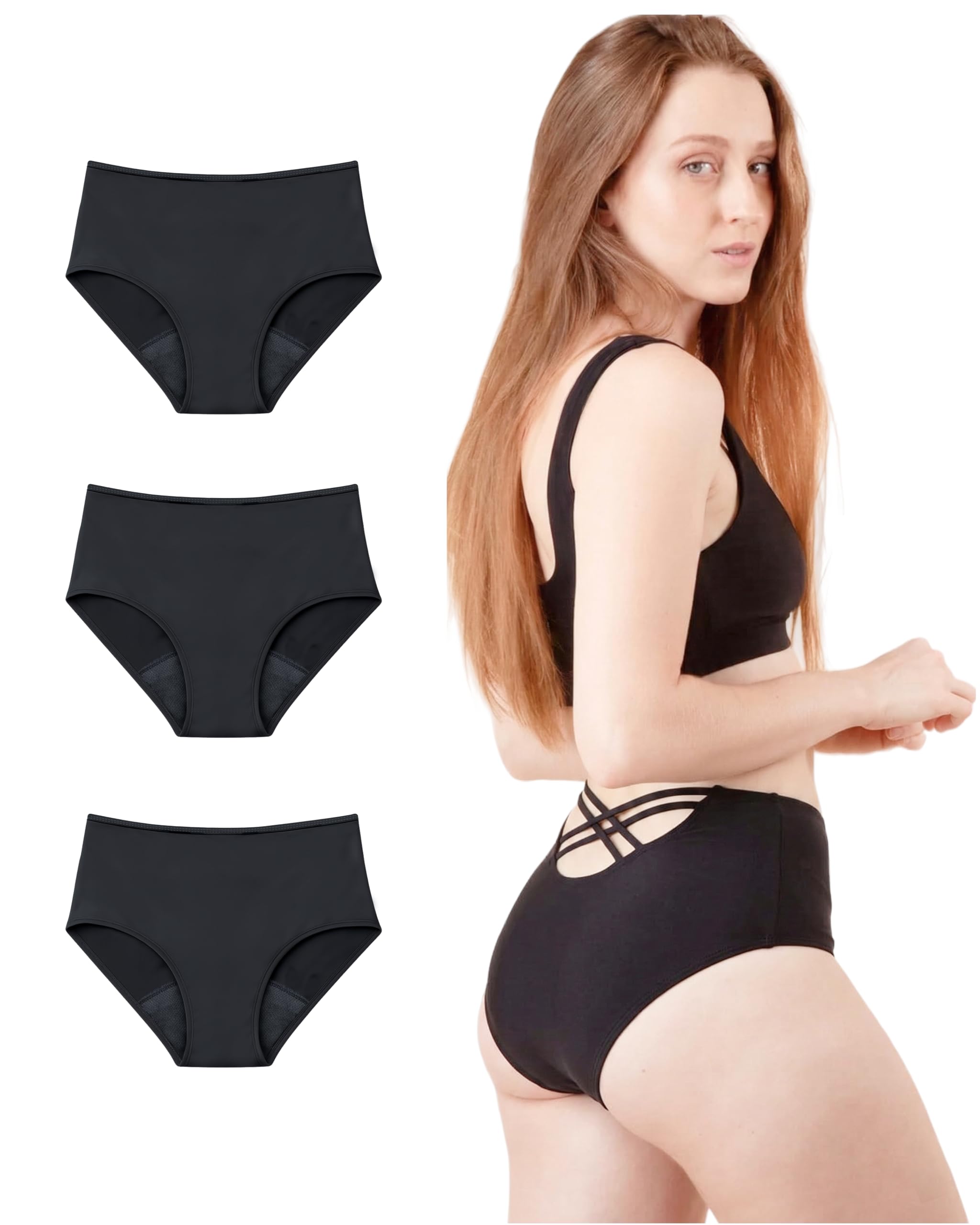 Maillot de Bain Menstruel - 4 Couches Absorbantes pour Flux Léger à Modéré - Protection Hygiénique Réutilisable sans Fuite - Résistant Chlore et UV - Marque Française - Ambre
