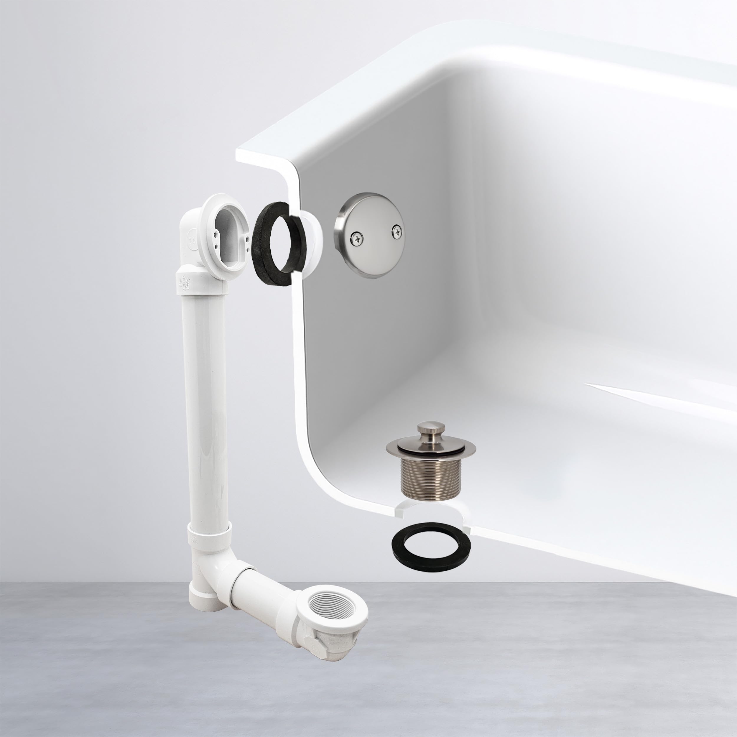 Westbrass D4972 Pull & drenaje SCH. 40 PVC codo de desagüe de bañera con dos