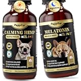 Hemp & Melatonin Calming Drops for Dogs – Day & Night Calming Treat for Anxiety Relief, Stress, Aggression, Separation, Relaxation & Sleep Aid, Chicken Flavor, 2 FL Oz