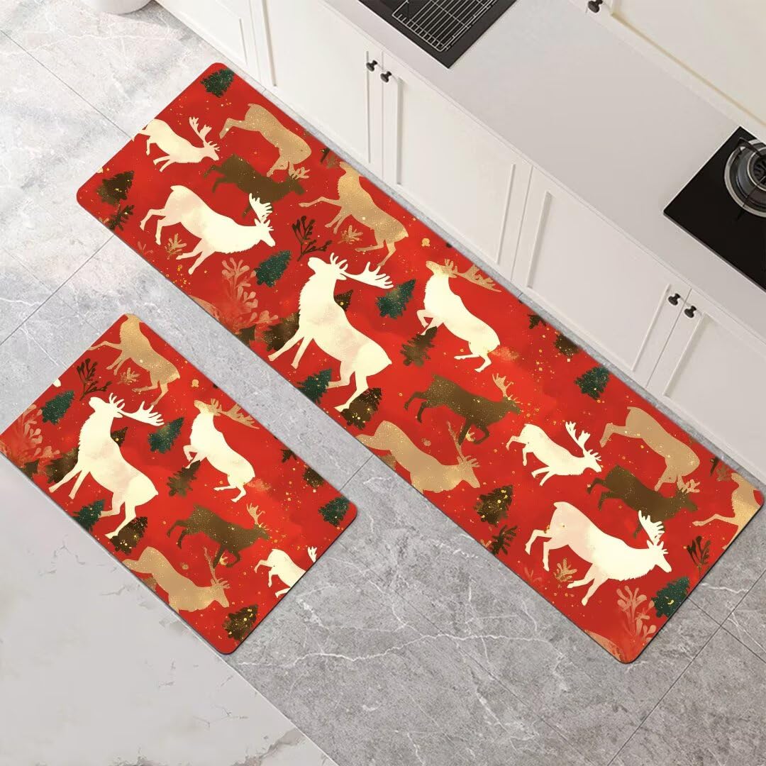 Alfombras de cocina de 2 piezas de 50x150 y 50x80 cm con base antideslizante lavable