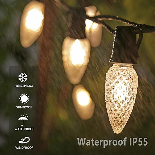 Miniatura 3 de Paquete de 25 bombillas LED de repuesto de luces de Navidad C9, bombillas LED C9 de plástico inastillables e impermeables para tiras de luces al