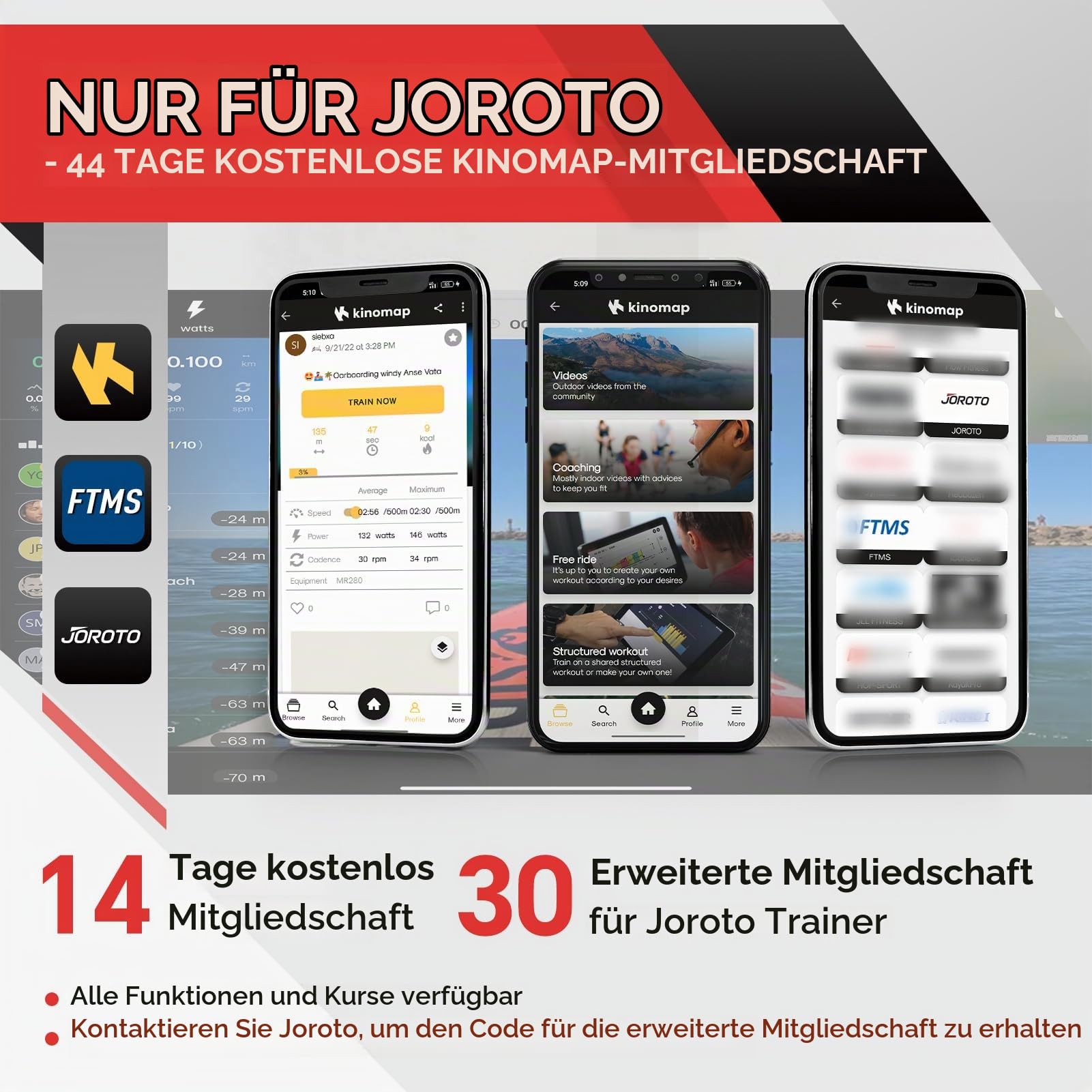 JOROTO Rudergerät für zuhause, Rudermaschine Klappbar mit Wasserwiderstand, 150kg Gewichtskapazität Rowing Machine mit Bluetooth-Funktion, Ipad-Halterung