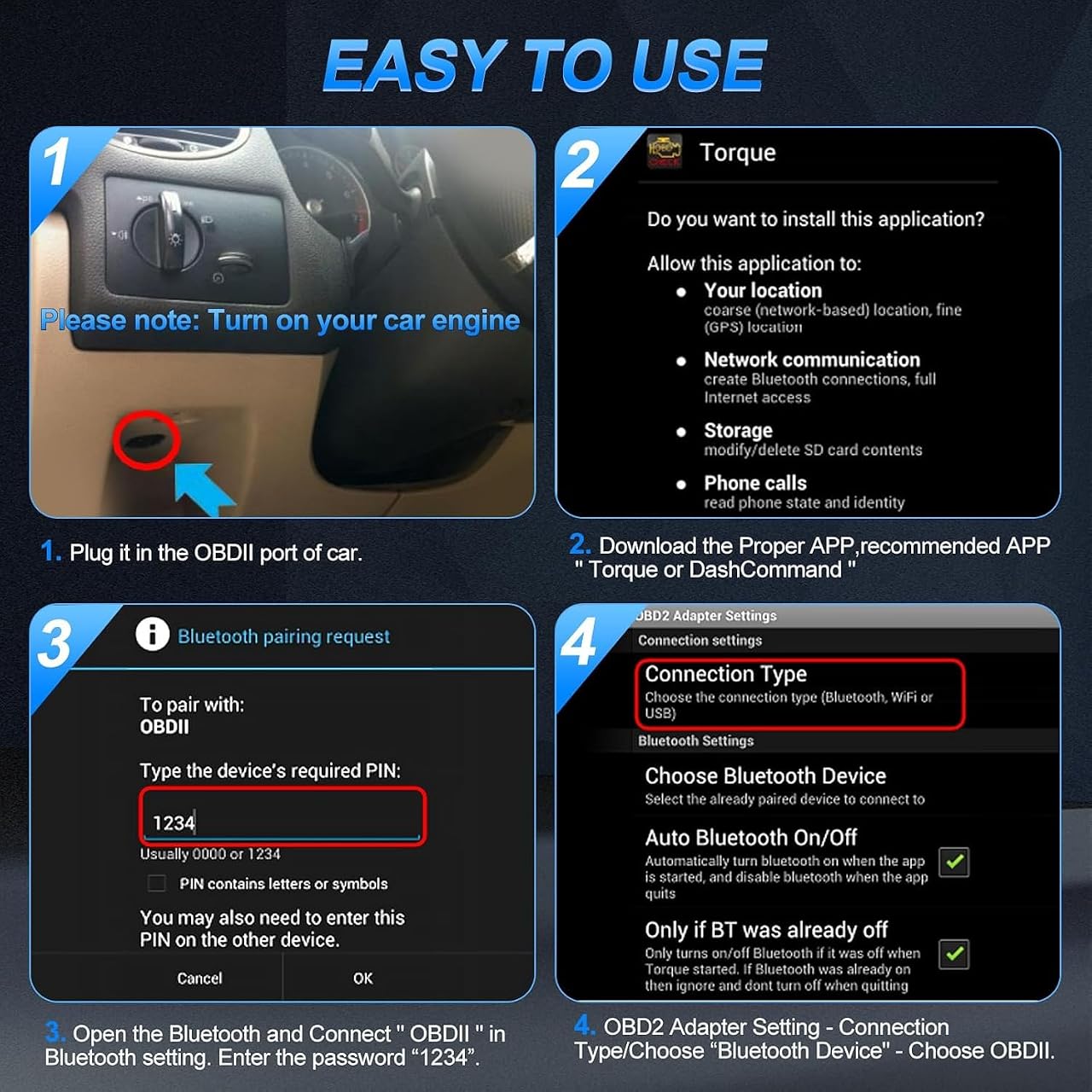 LJPXHHU OBD2 Bluetooth Scanner image 5