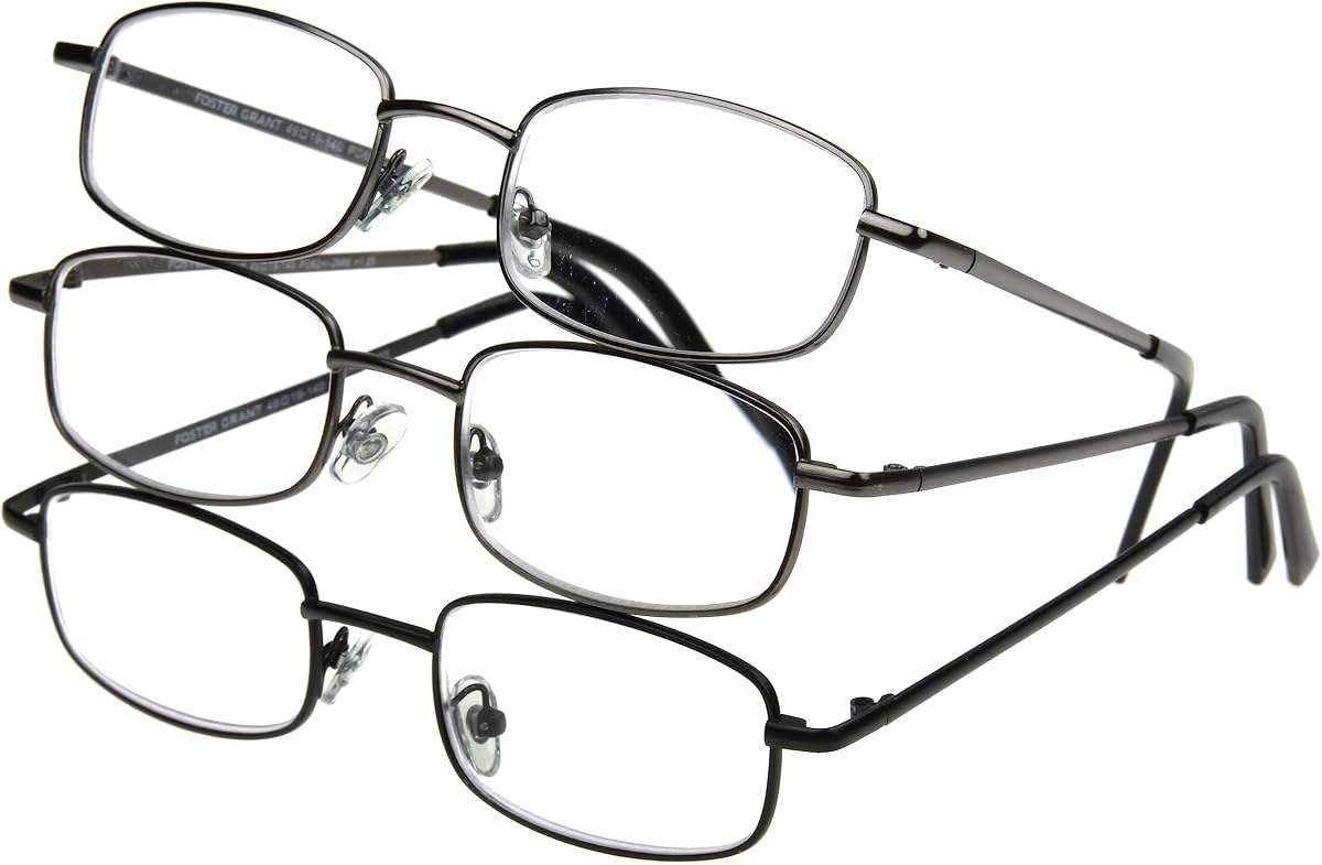 Foster Grant Men's Council - Gafas de lectura rectangulares (3 unidades)