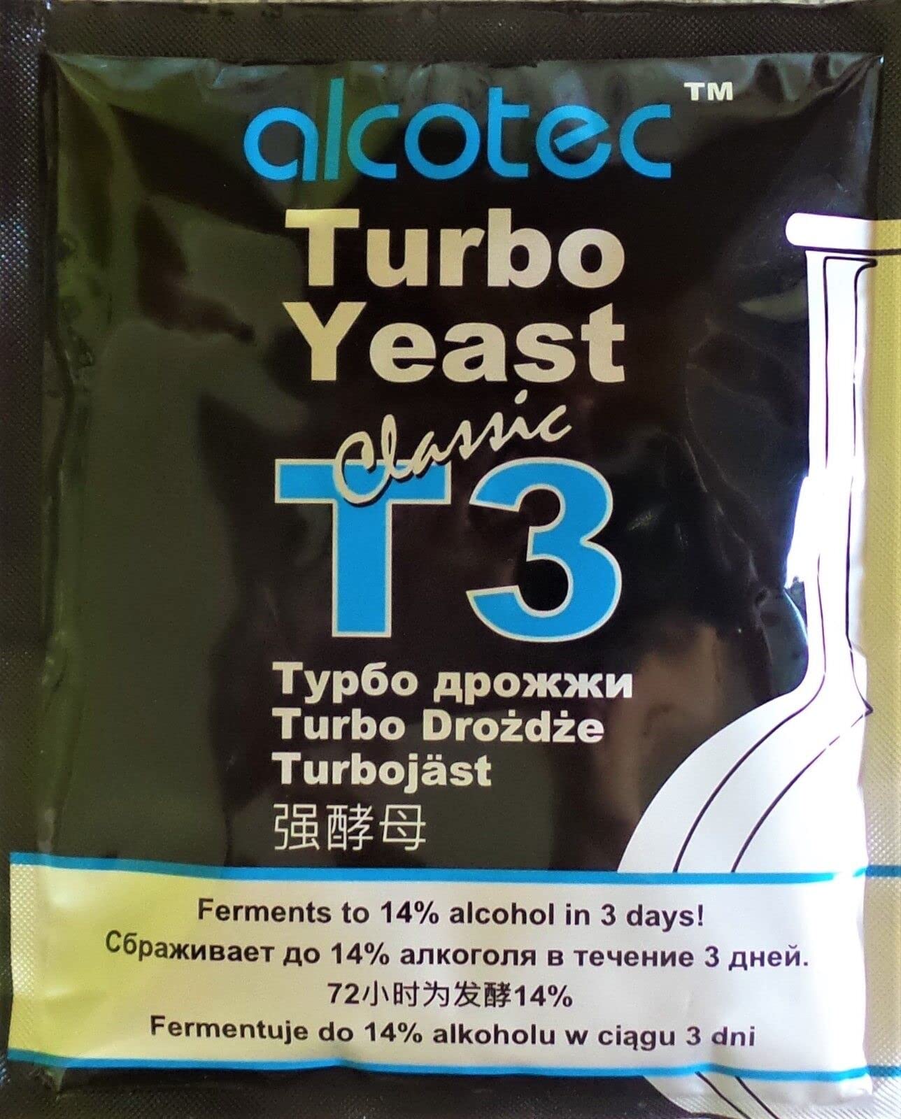 40 x Alcotec Turbo Yeast - Classic T3 - Levadura Turbo, Levadura de Vodka, Levadura para Puré