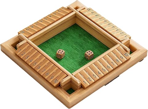Solo Flip Card Cognitive Board for Seniors Dice & Number Matching Activity, Reduces Boredom, Soothes Anxiety, Promotes Relaxation, Engages Memory & Math, 23x23cmGreen