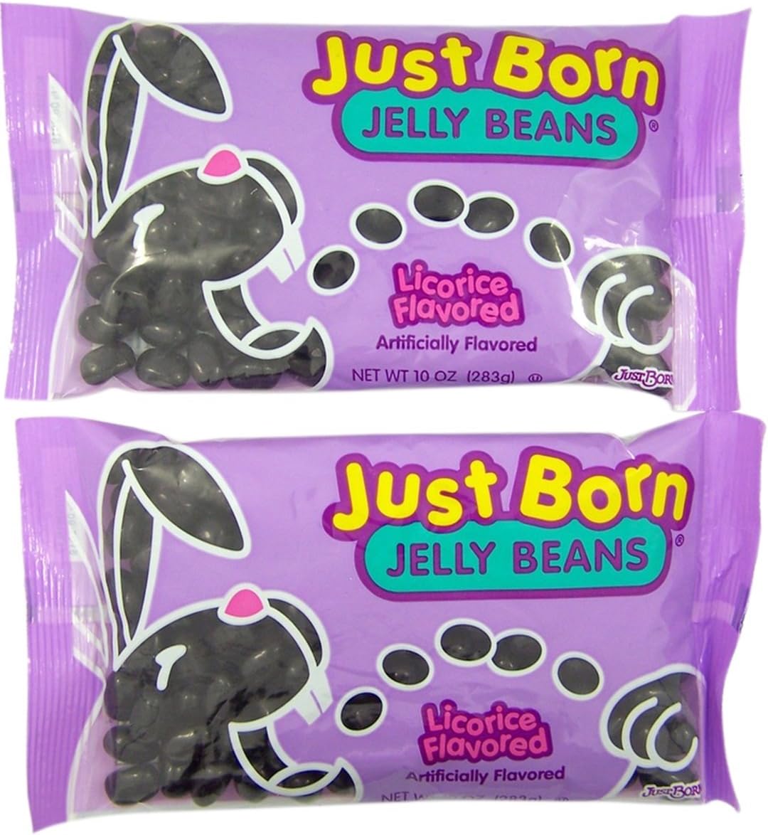 Just Born Licorice Flavored Jelly Beans, 10 oz, Pack of 2