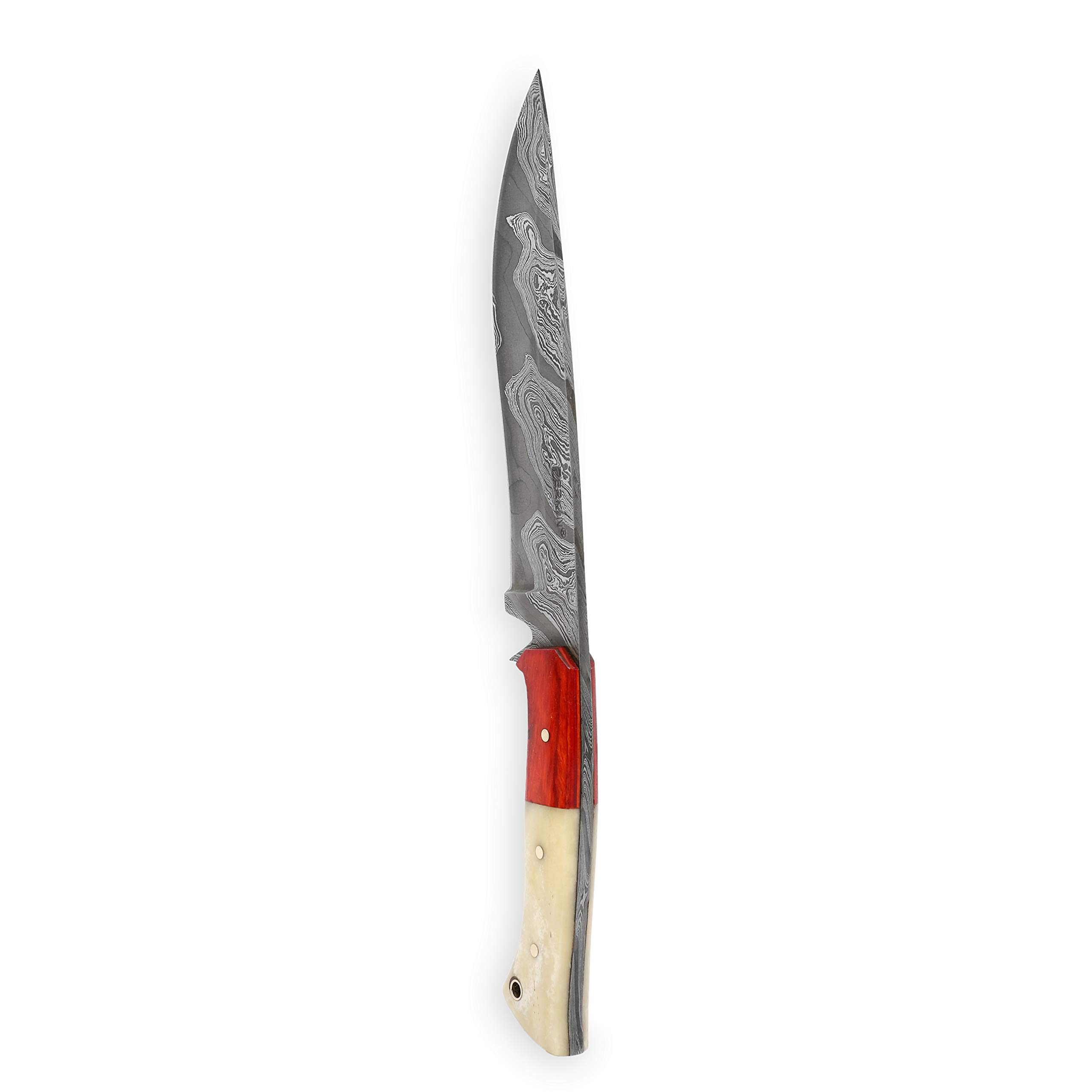 Perkin Damastmesser Jagdmesser mit Scheide - FBE111