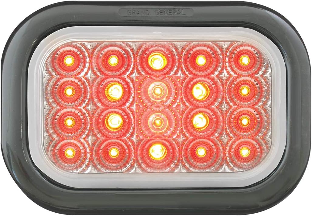 Grand General 76990 LED Light (Rectangle Spyder Flush Mount Am/Am with S.S. Rim and Pigtail), 1 Pack