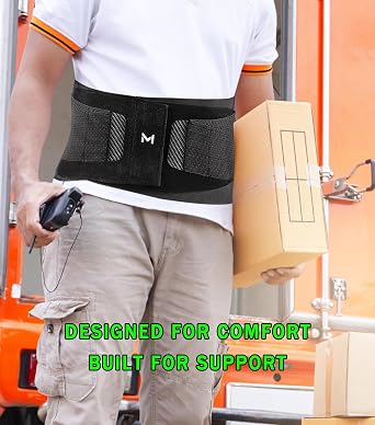Back Brace for Lower Back Pain Relief with 8 Stays for Women and Men, Adjustable Lumbar Support Belt for Sciatica, Herniated Disc, Back Support for Work, Sports, Fitness (Large)
