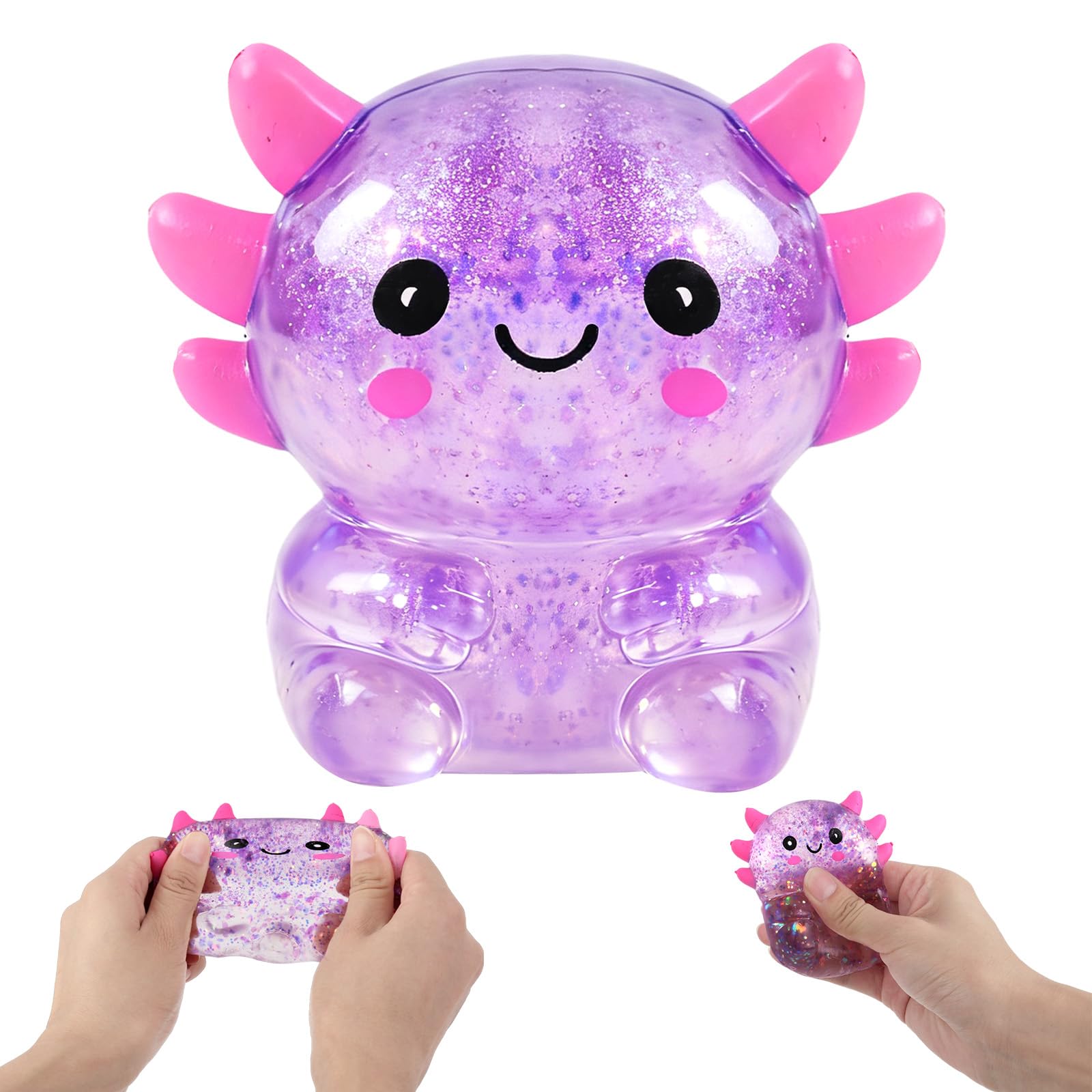 Purple Axolotl Squishy Stress Relief Toys, Cute Fidget Toys Squishies