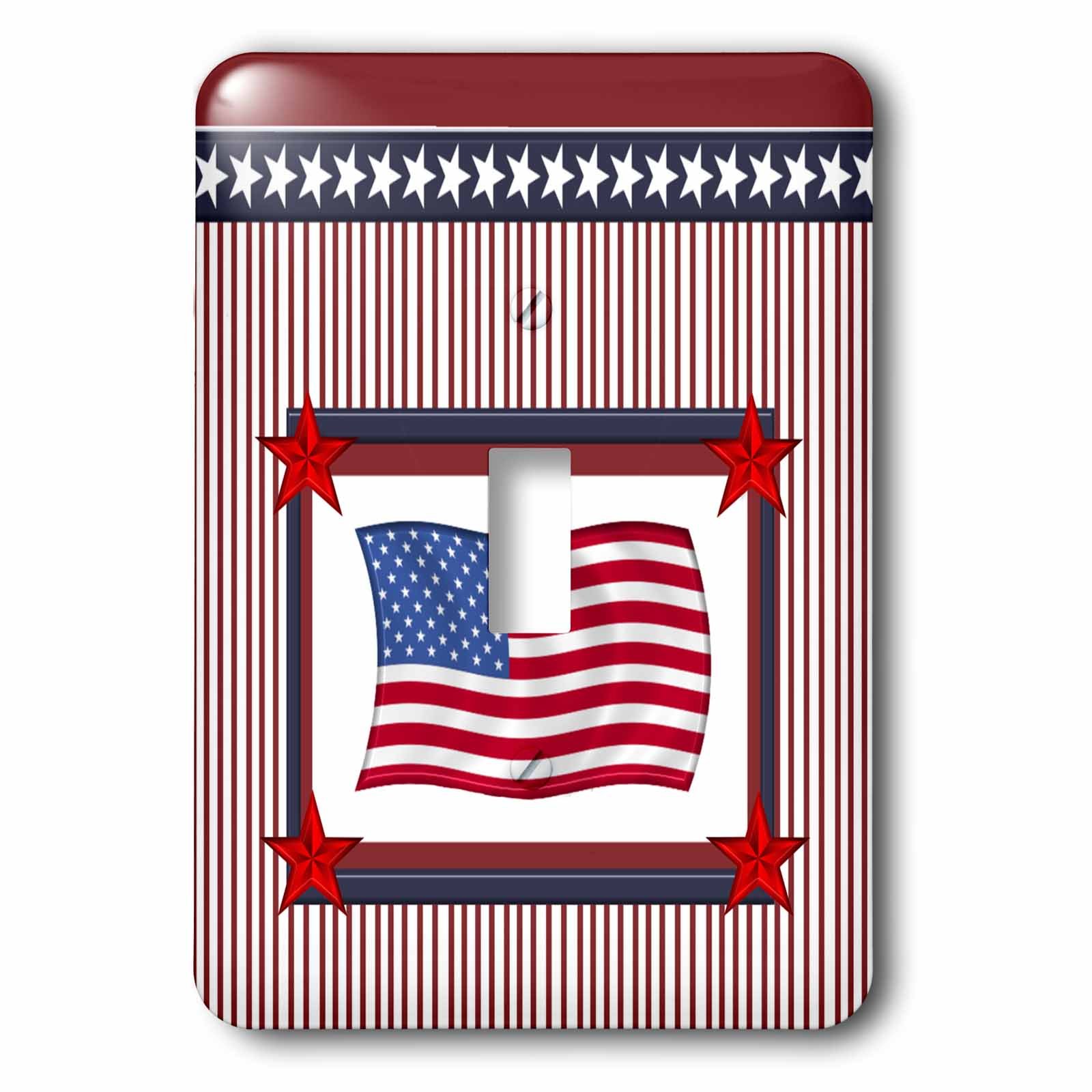 Drapeau americain en cadre etoiles rayures interrupteur bleu blanc rouge decoratif