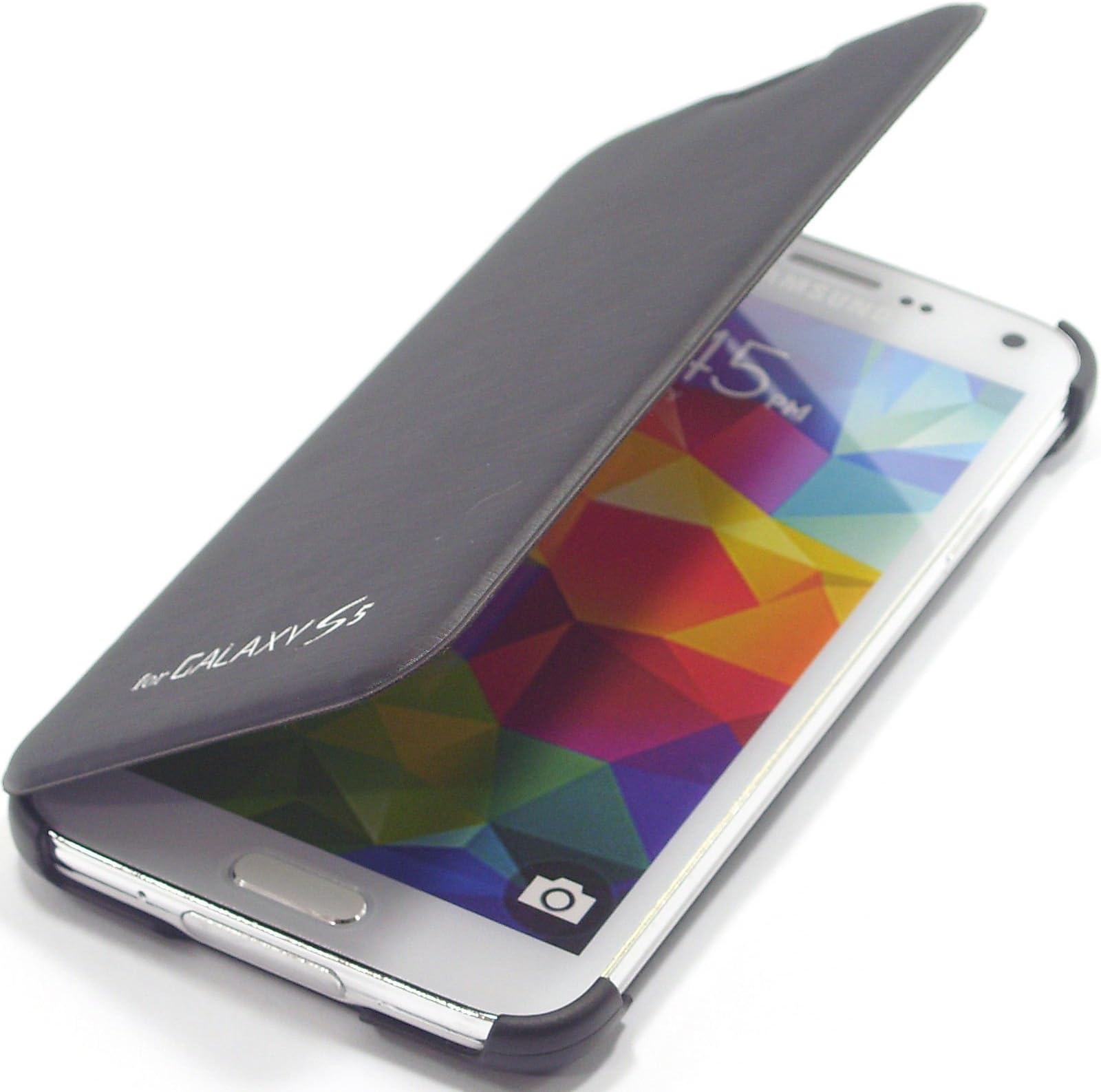 [Black] Tmax Leather Wallet Premium Flip Cover Case w/ Card Slot S 5 - Ultra Slim Fit Leather Diary Case For Samsung Galaxy S5 GS5