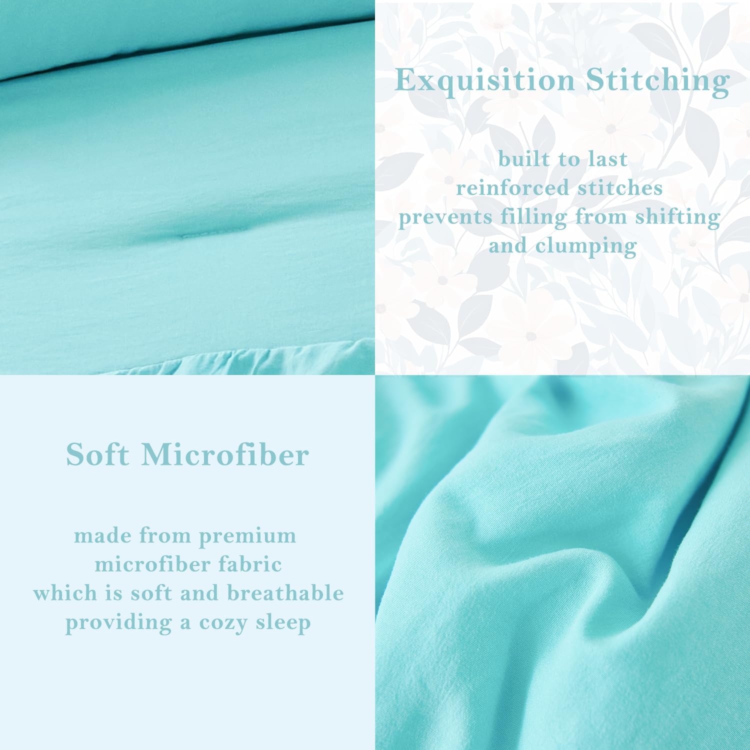 PERFEMET Teal Bedding Comforter Sets, 3 Pieces Multi Layers Ruffle Bedding Set Queen Size, Washed Microfiber Boho Comforter Set for Teens Girls Women (Teal,Queen) - Image 3