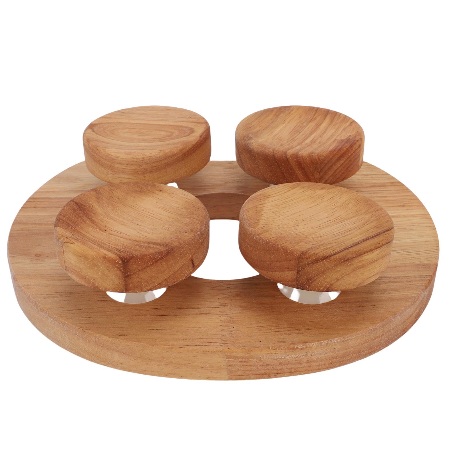 Sauna-Kopfstützen-Nackenkissen aus Holz, Drehbare Scheibe aus Eichenholz, Ergonomisches Universalrad mit 4 Konkaven Oberflächen, Ideal Zum Entspannen, 6,69 X 9,06 Zoll