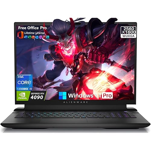 Dell Alienware M18 R2 Gaming Laptop, GeForce RTX 4090 16 GB, 18" QHD+ 165Hz, 14th Gen Intel i9-14900HX, 64 GB DDR5, 2 TB SSD, FHD Camera, WiFi 7, Per-Key RGB Backlit KB, Win 11 Pro, Lifetime Office