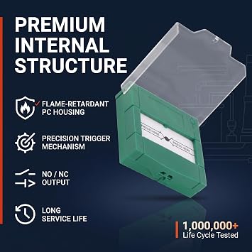 Emergency Break Glass Alarm Button, 86mm Access Control Switch | Flame-Retardant PC Material, NO/NC Output, Surface Mount for Door Frame, Wide Voltage 1V-250V,50~65C Operating