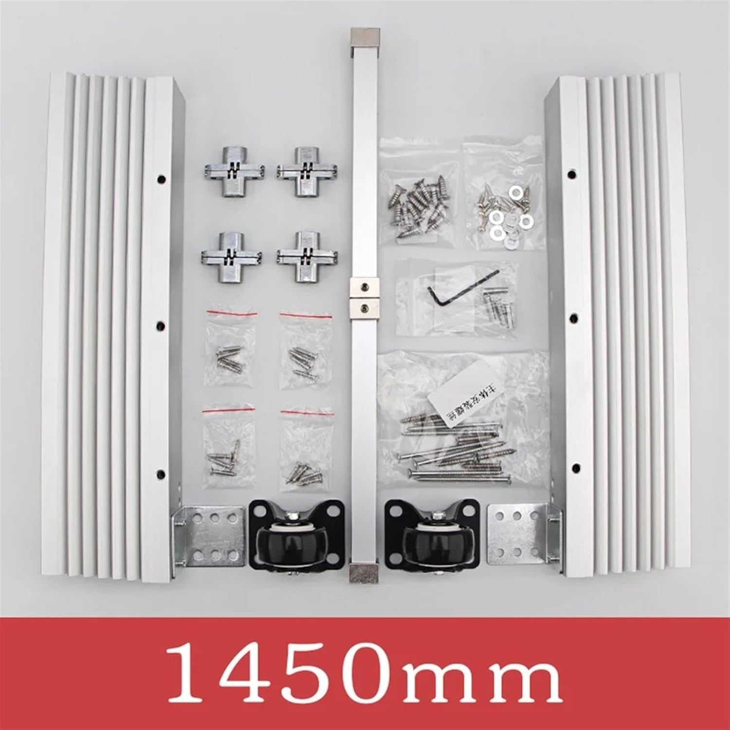 Heavy Duty Drawer Slides 5/6 Hidden Folding Aluminum Telescopic Cabinets Slide Flat Push Hardware(1450mm)