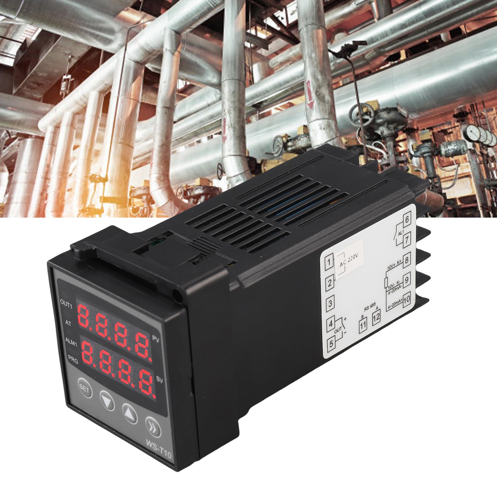 Regulator Temperatury PID AC 220V Podwójny Wyświetlacz Cyfrowy,