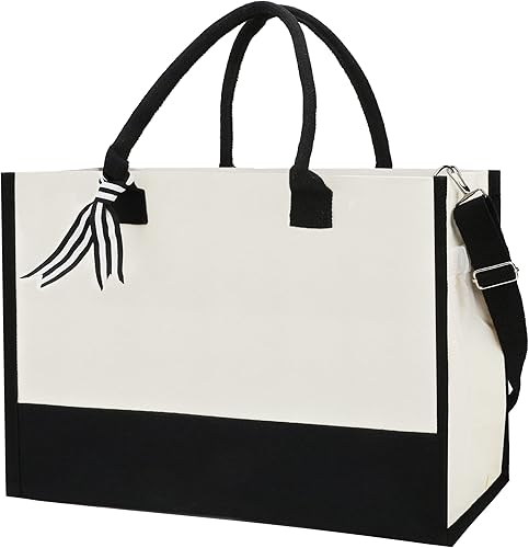 Bolsa de playa de lona con inicial personalizada, bolsa de mano ajustable con cremallera para mujeres, mamá, damas de honor