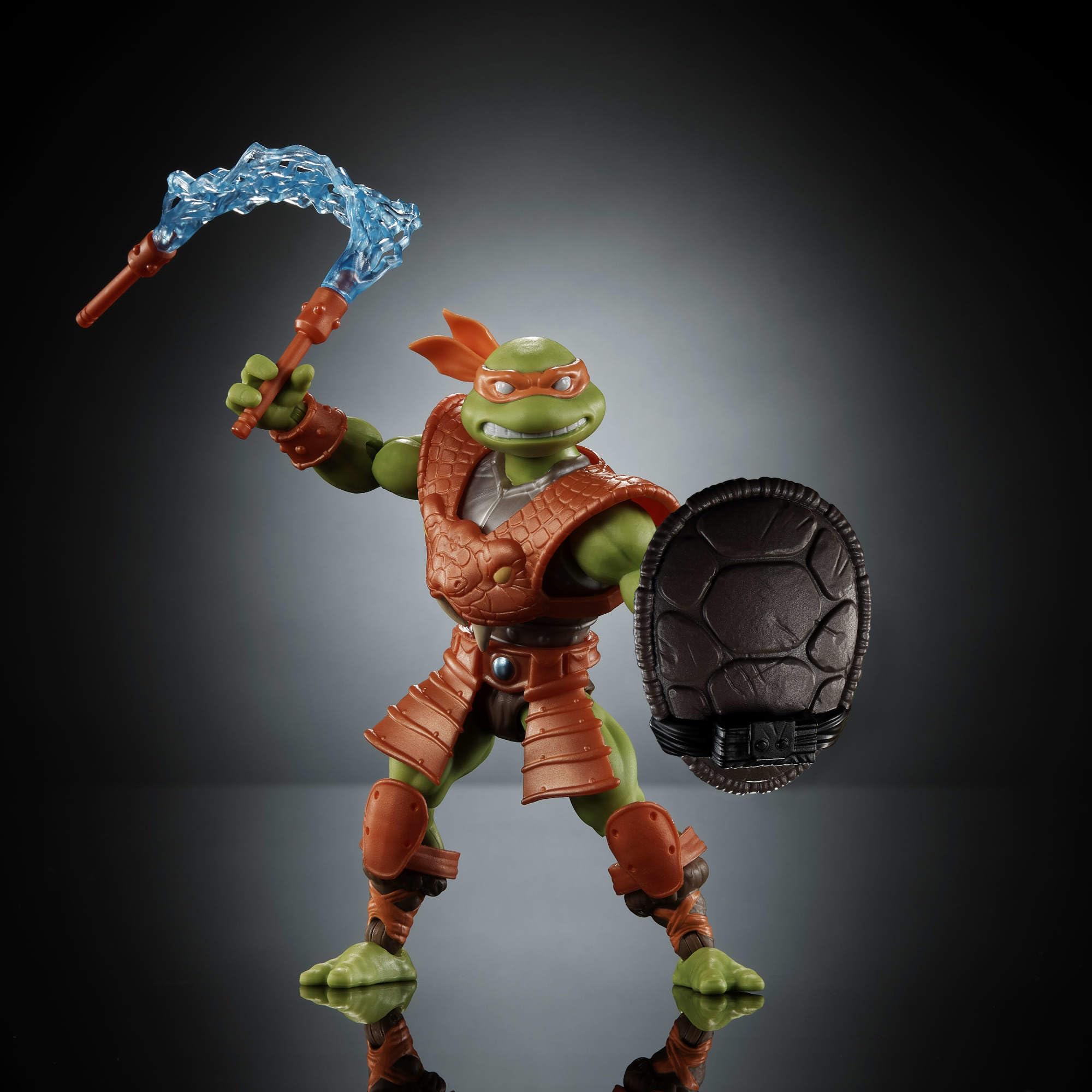 Masters of the Universe Origins - Leonardo Turtles of Grayskull, action figure snodata con accessori, crossover Reptile Wars tra MOTU e Tartarughe Ninja, giocattolo per bambini, 6+ anni, JBN03