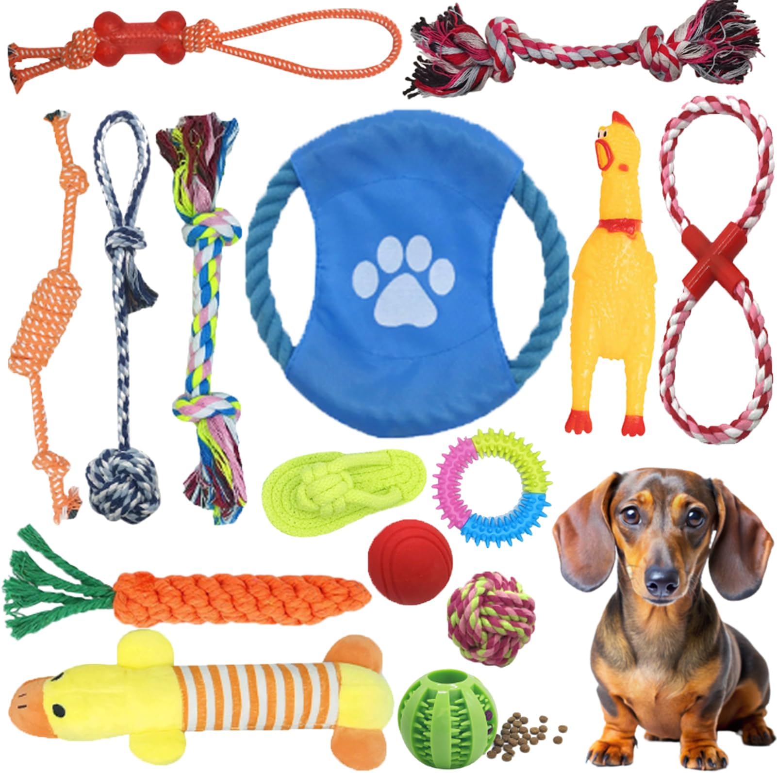 15PCS Puppy Toys, Puppy Teething Toys, Dog Toys Chewers, Dog Rope Toy, Dog Toys Plush