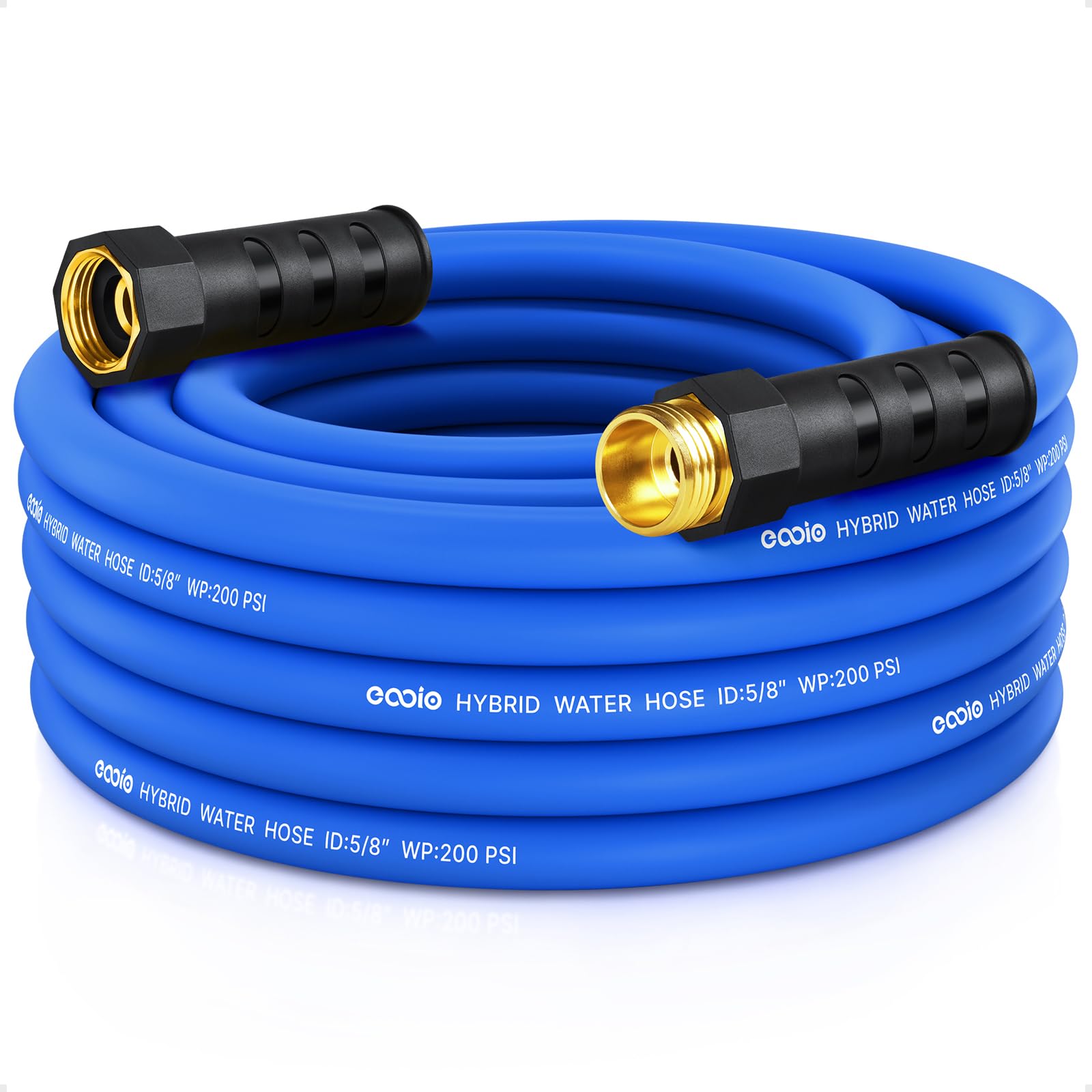 Heavy Duty Garden Hose 25ft, Non-Expanding Flexible Water Hose, Kink Resistant Lightweight Hybrid Hose, Leakproof Hose Male to Female Fittings