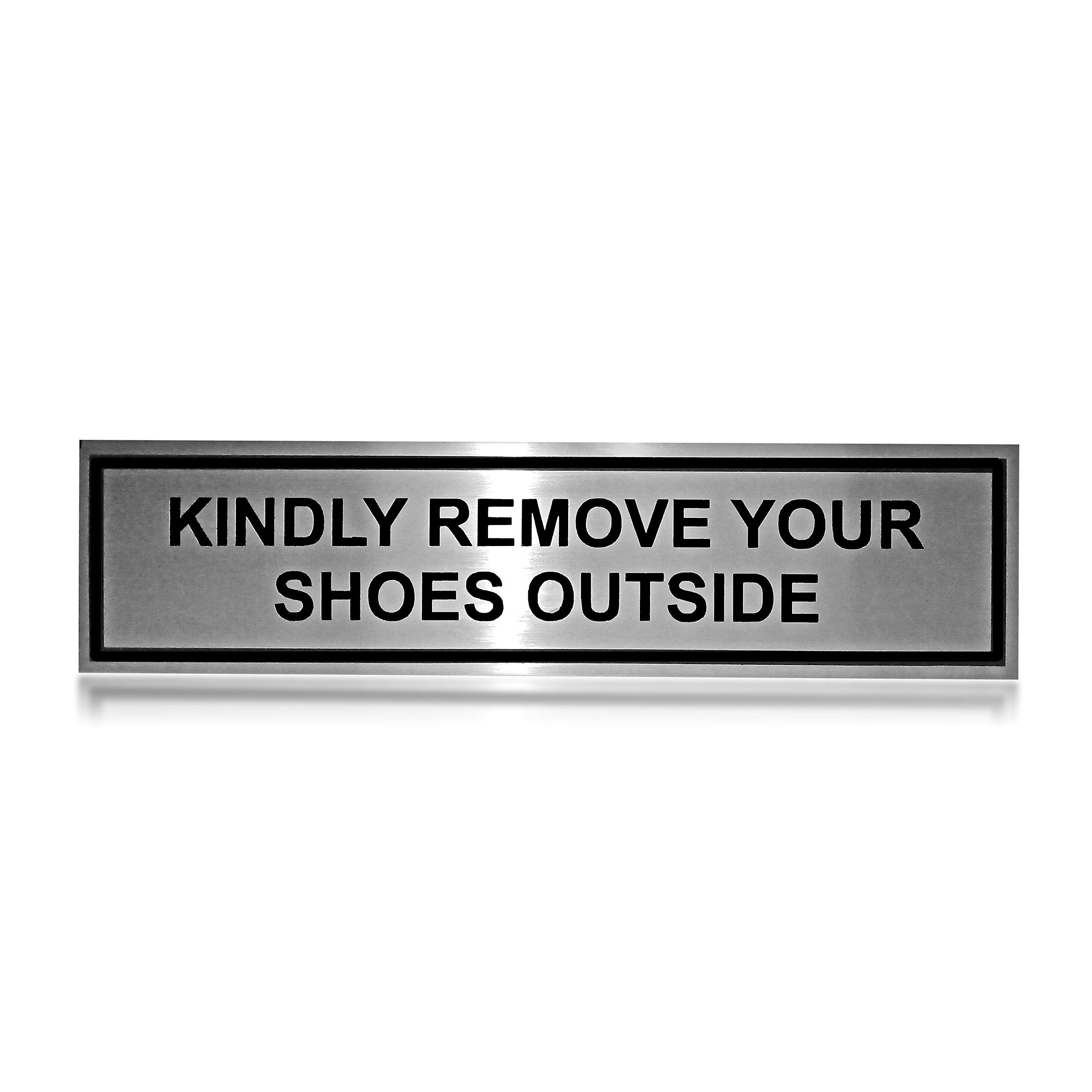 DLCCREATION Kindly Remove Your Shoes Outside Silver Stainless Steel Sign Board - Size :200mm X 50mm (8" X 2") (B075DCVNJD) Amazon Price History, Amazon Price Tracker
