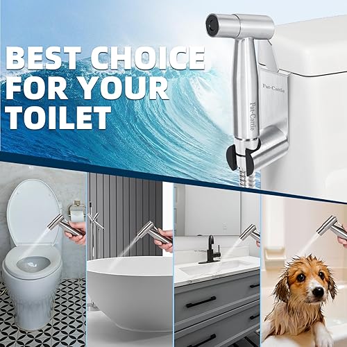 Miniatura 3 de Pulverizador de bidé de mano para inodoro, soporte de rociador de bidé de acero inoxidable, ducha portátil para mascotas, accesorio de pulverización
