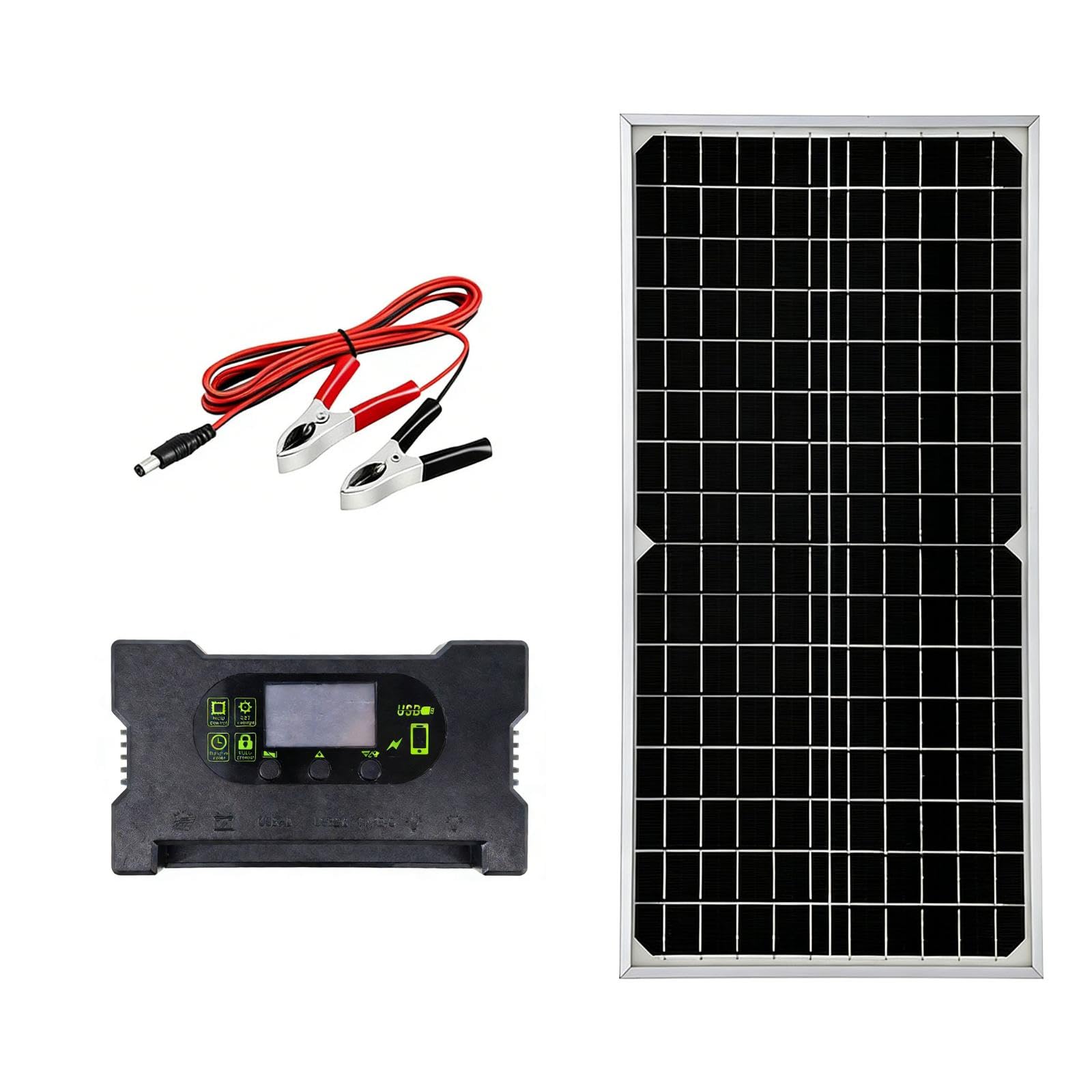 2pcs Monocristallino Solare 16W 12V per la Casa di Backup Power Car Manutenzione e Campeggio Energia di Alimentazione Barca Solare
