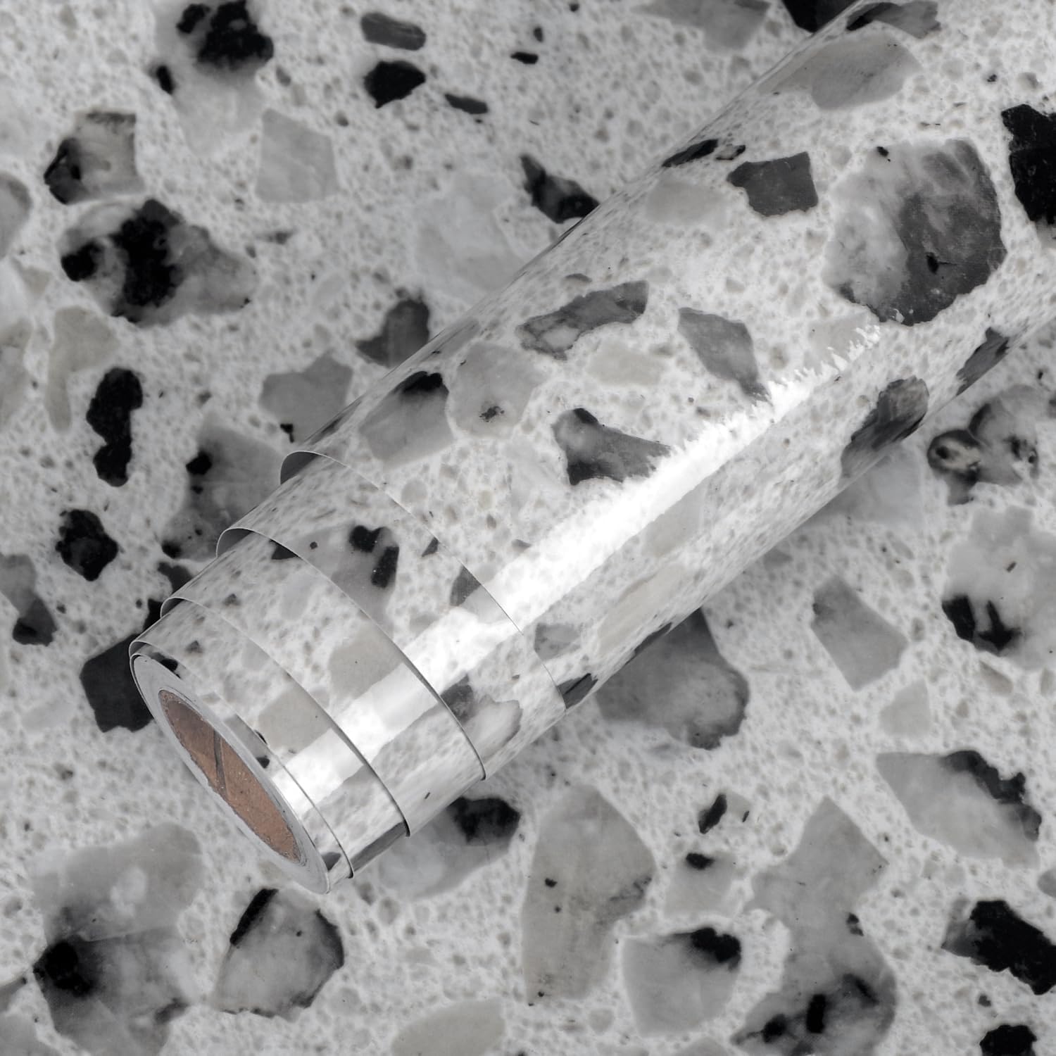 AbaBoorty 88"X15.8" Stone Granite Terrazzo Contact Paper Dirty Grey Terrazzo Wallpaper Waterproof Marble Wall Paper Peel and Stick Countertops for Kitchen Bathroom Counter Tops Table Viny Film Roll