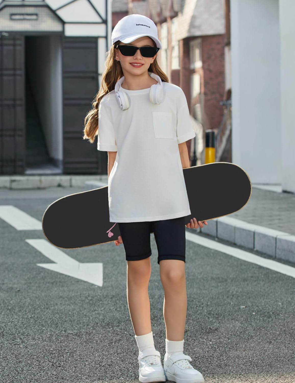 Arshiner Girls Oversized T Shirts with Pocket Short Sleeve Basic Crewneck Summer Casual Loose Tops Clothes 5-14 Years - Image 4