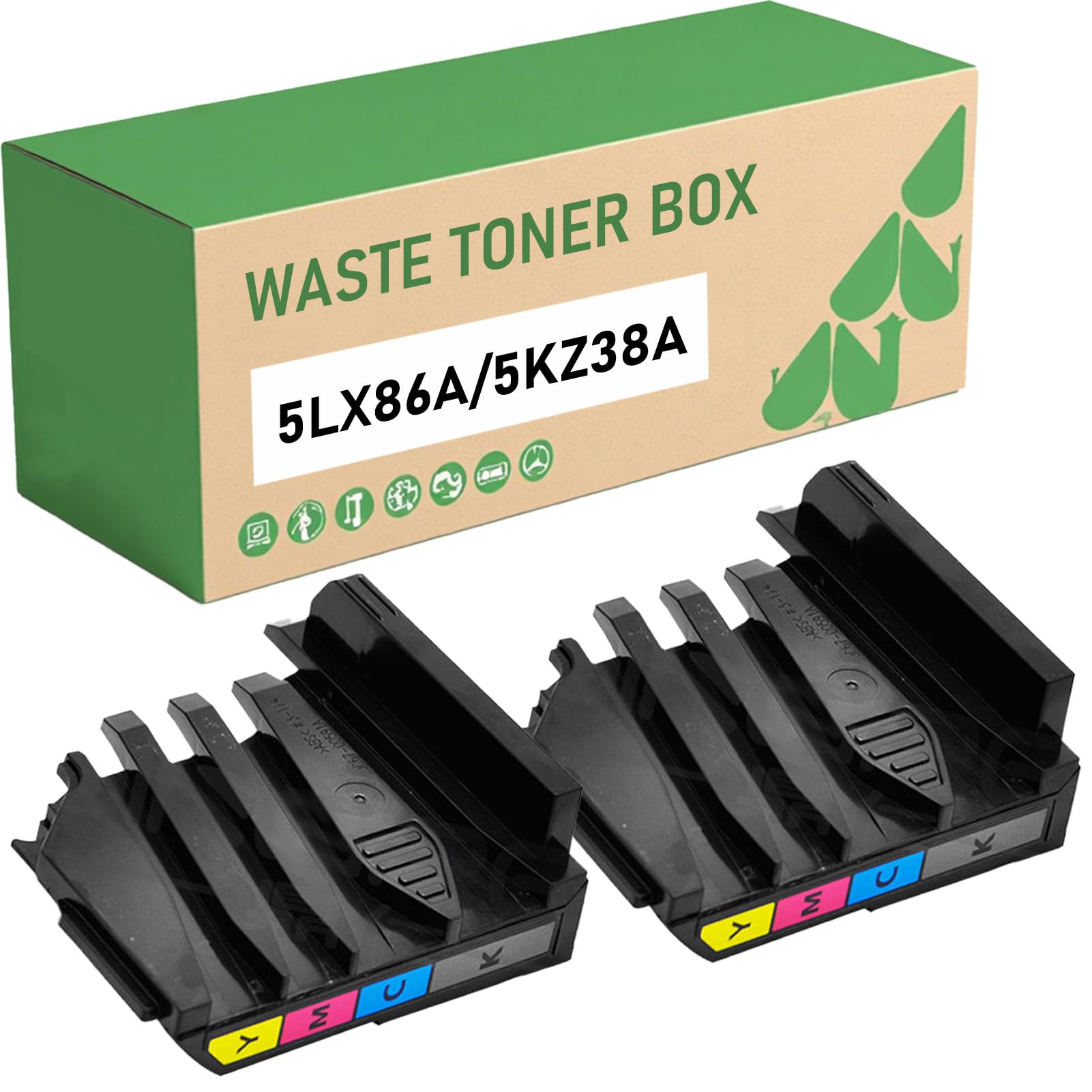 Compatible para HP 5KZ38A 5LX86A 117A W2070A Caja De Toner De Residuos 20000 Páginas, para Color 150a 150nw MFP 178nw 179fnw Impresora 2-Pack
