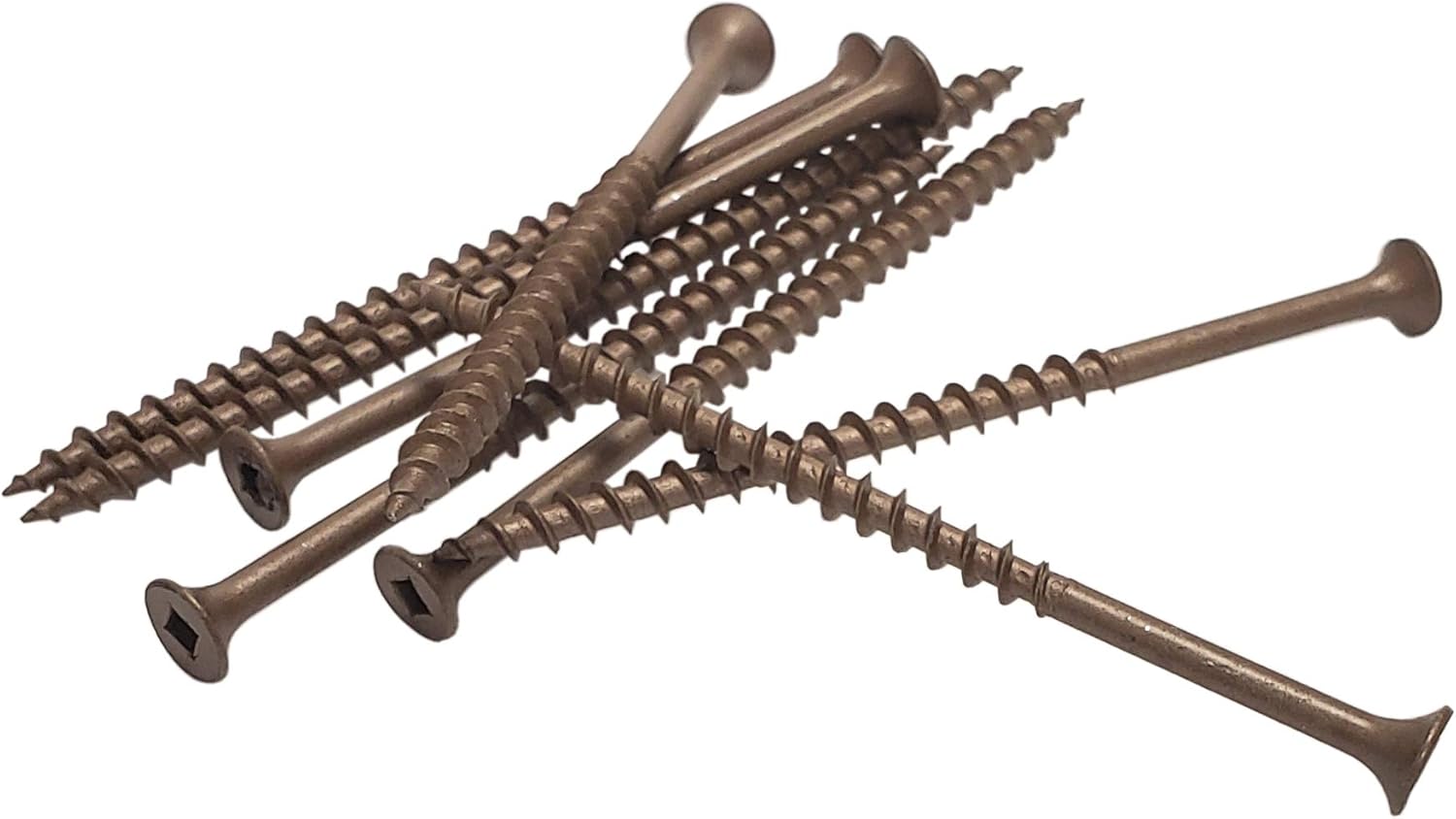 10 x 3 1/2" Deck Screws Square Drive Bugle Head Brown Ruspert