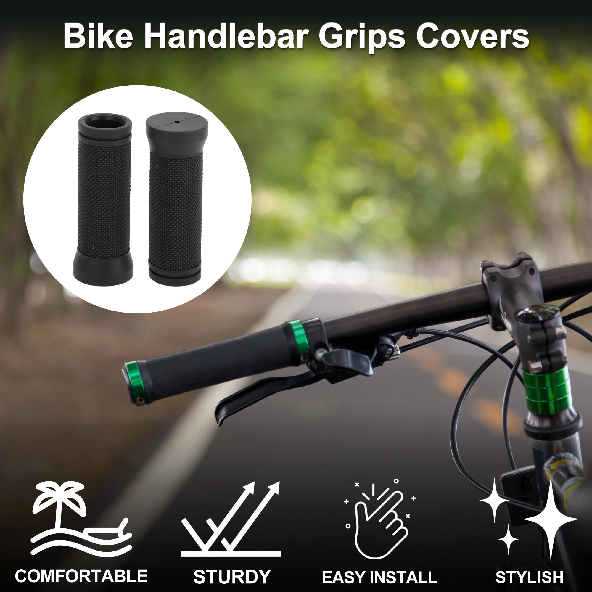TUCKBOLD Bike Handlebar Grips Covers 90mm Long Lightweight | Bicycle End Grip Protector Black 1 Pair - Image 2