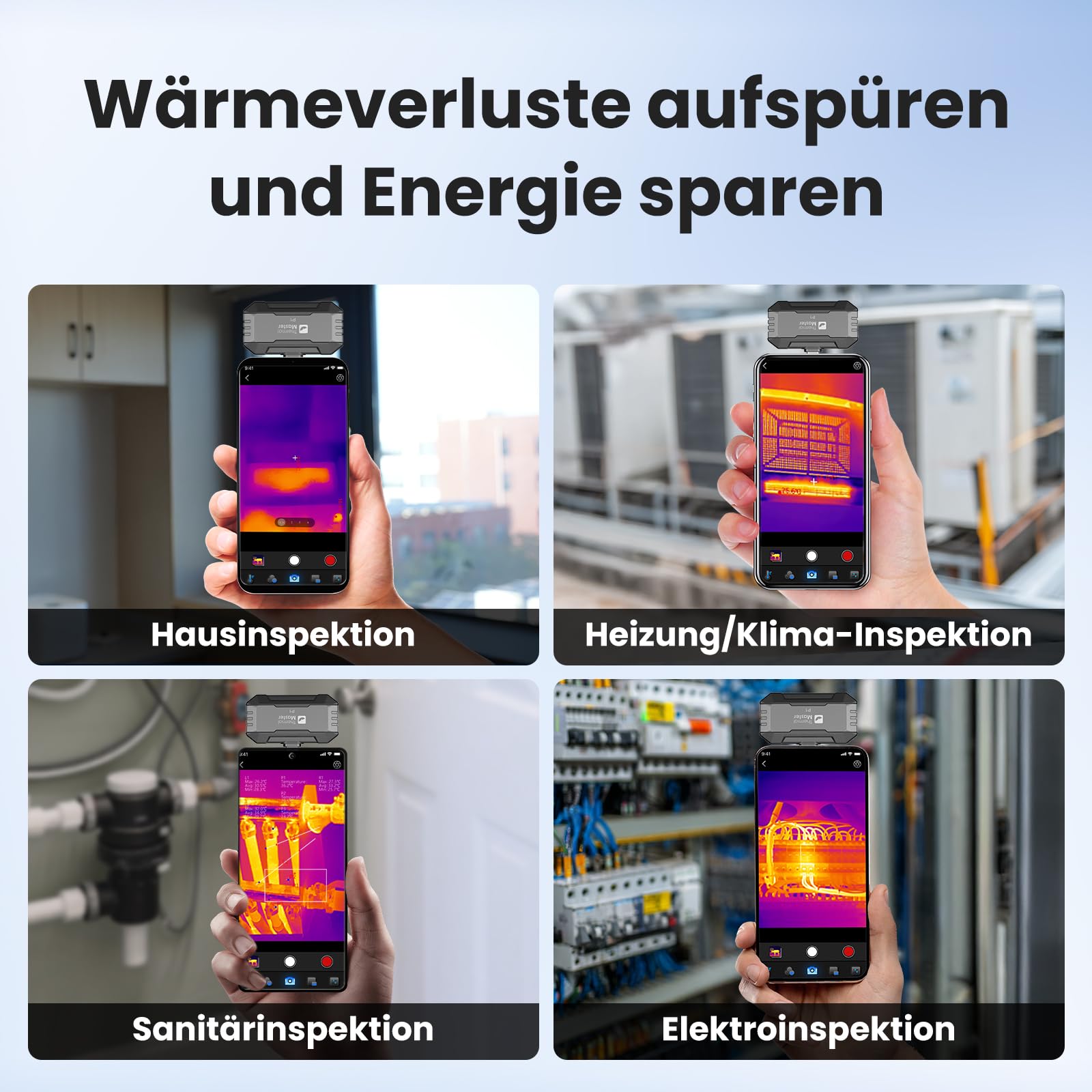 Thermal Master P1 Wärmebildkamera für iPhone 15/16 & Android (USB-C) | 320x240 X³ IR-Auflösung | -20°C bis 600°C | 15x Zoom Infrarotkamera für Hausinspektion, HVAC, Bau & Elektro