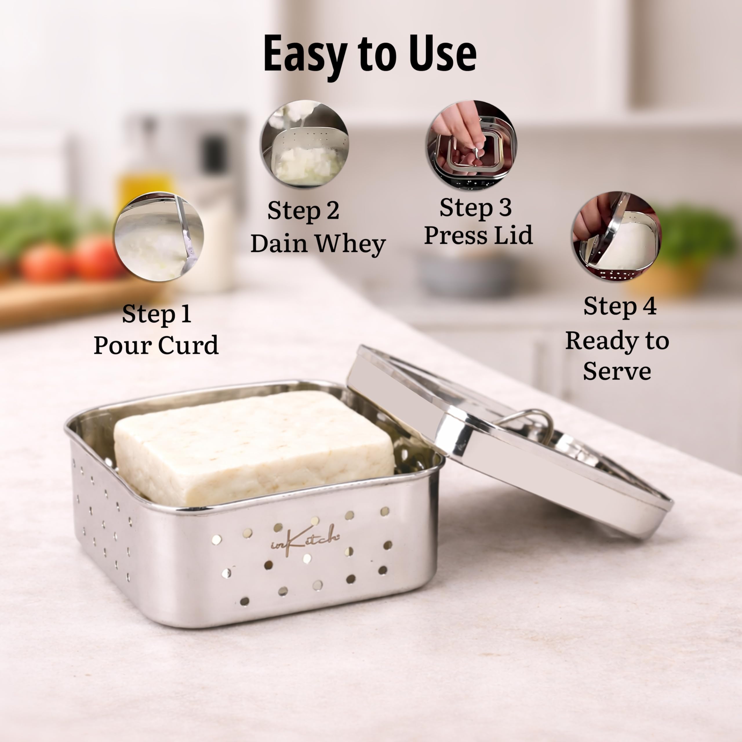Stainless Steel Paneer Press - Make Homemade Cheese -5