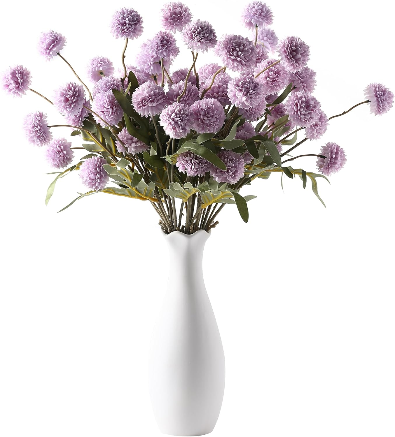 JAKY-Global 10 Stems Fall Artificial Chrysanthemum Flowers,21in Realistic Silk Pompon Fake Mums for Boho Home Decor, Halloween Centerpieces, Autumn Wedding Arrangements